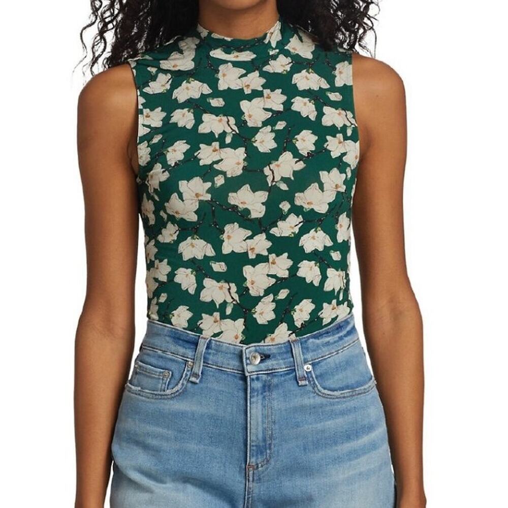 rag & bone Sabeen Floral Mockneck Sleeveless Top
